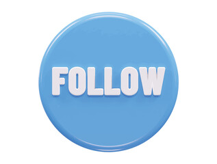 Follow icon 3d rendering vector illustration
