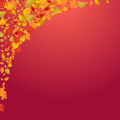 Yellow Plant Vector Red Background. Canadian
