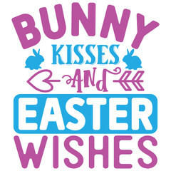 Fototapeta premium Bunny Kisses and Easter Wishes SVG