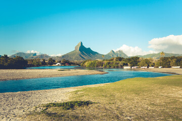 Rempart mountain view in Tamarin bay, Black river