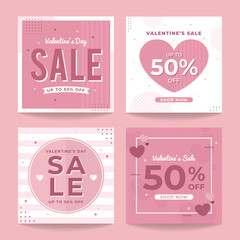 valentine day sale social media banner bundle