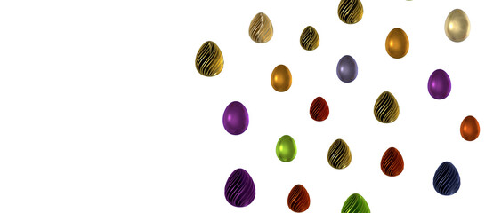 colorful easter eggs from above