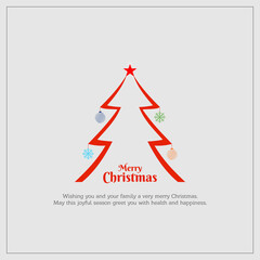 Illustration of Merry Christmas concept. Flat texture style vector  isolated on gray background.