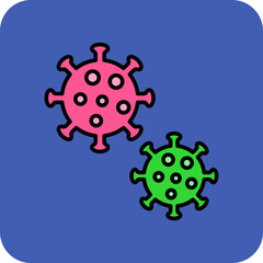 Virus Multicolor Round Corner Filled Line Icon