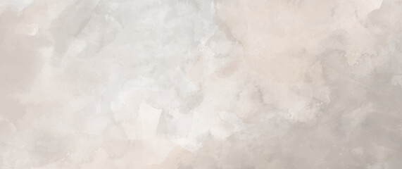Old paper. Beige vector watercolor art background. Watercolor texture for cards or banner. Pastel color watercolor banner. Stucco. Wall. Brushstrokes and splashes. Painted template for design.