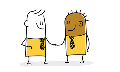 Business people shake hands after negotiation