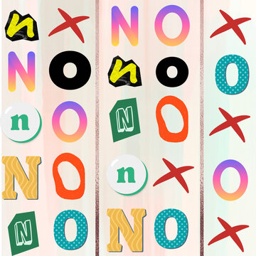 Word No Text Stripes Artful Background Pop Out Tic-Toc Toe