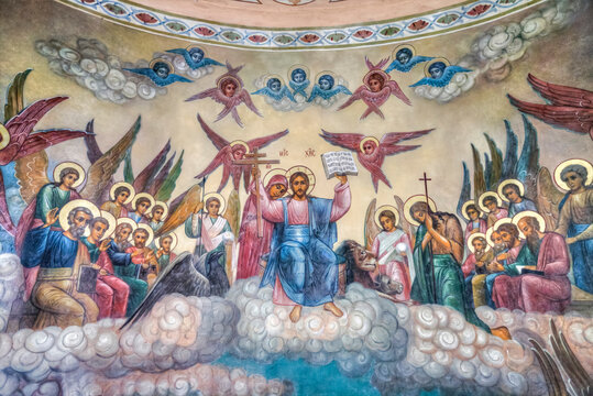 Fresco, The Resurrection Church on the Debra; Kostroma, Kostroma Oblast, Russia