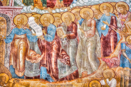 Fresco, Miracle-Image of the Saviour Church, Kremlin, Golden Ring; Rostov Veliky, Yaroslavl Oblast, Russia