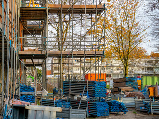 Scaffolding for construction of an apartment building in the Netherlands
