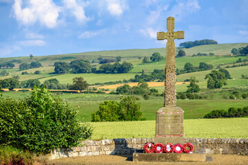 World War One war memorial at Chollerton Parish; Chollerton, Northumberland, England