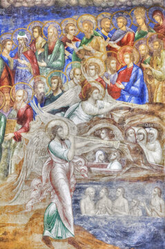 Fresco, Holy Formation Cathedral, Trinity Sergius Lavra Monastery complex; Sergiev Posad, Moscow Oblast, Russia