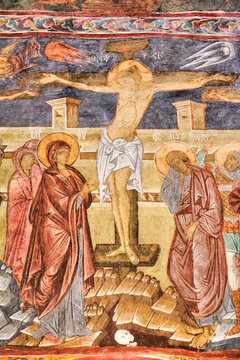Interior fresco, Church of the Holy Cross, 1487; Patrauti, Suceava County, Romania