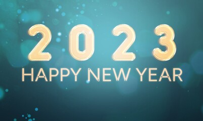 Greeting new year card with 2023 numbers
