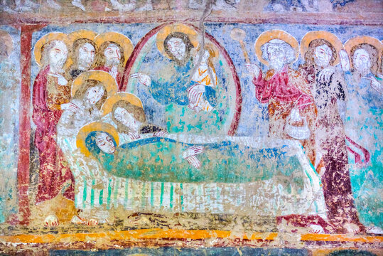 Fresco, Malancrav Fortified Church, 14th Century, Malancrav, Sibiu County,  Romania
