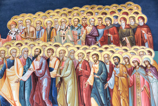 Frescoes, New St George Church, 1705, Old Town Bucharest; Bucharest, Romania