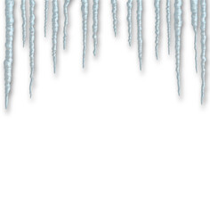 Winter icicle illustration with transparent background