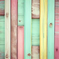 Wood background texture with pastel colored planks. Generative AI