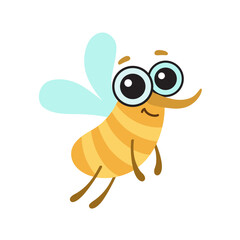 Vector illustration of a funny mosquito in a cartoon style