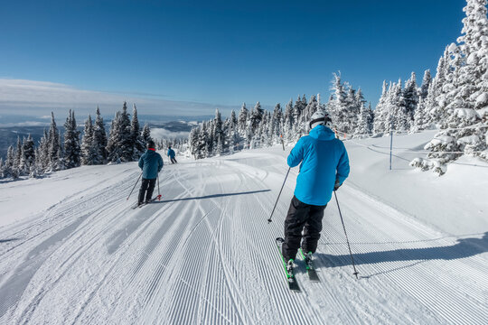 Downhill skiing, Sun Peaks Resort; Sun Peaks, British Columbia, Canada