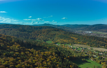 Autumn valley background view 