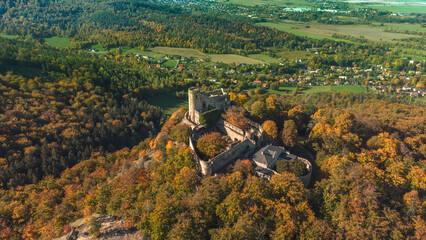 Chojnik castle Poland drone background  © Artem