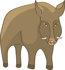 Handdrawn cartoon boar