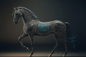 Fototapeta premium Beautiful 3d sculpture of a black horse