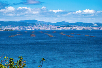 View of the Galician Coast known as the Vela coast near Pontevedra, Galicia, Spain
