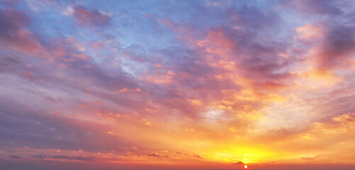 Beautiful summer sunset dramatic sky