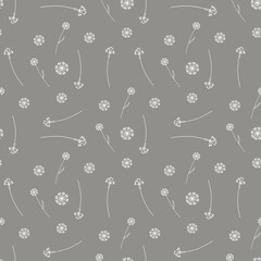 floral pattern with cornflowers on grey background for wrapping paper, fabric and product design.repeat pattern