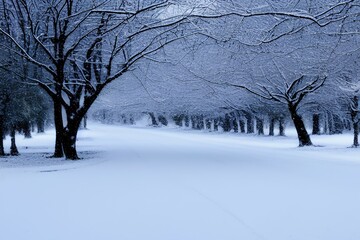 snow covered trees - Generative AI