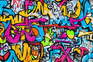Tuinposter Graffiti Background, Graffiti art, Abstract Graffiti background "Generative AI" © Forhadx5