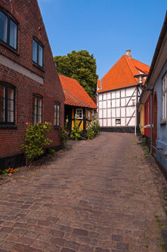 Cobblestone Laneway, Faaborg, Fyn Island, Denmark