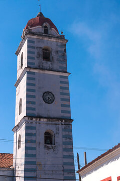 Close-up of Iglesia Parroquial Mayor del Espiritu Santo, Sancti Spiritus, Cuba, West Indies, Caribbean