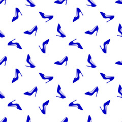 Glamorous red shoes seamless pattern