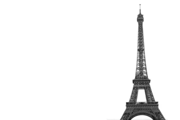 Foto op Canvas Eiffel Tower isolated on white background. Paris, France. Famous places and travel concept. © ytemha34