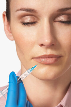 Woman Getting Botox Injection