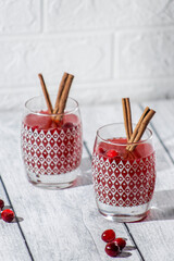 Food photography cranberry jelly with cinnamon