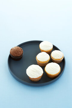 Chocolate Cupcake Separated from Vanilla Cupcakes