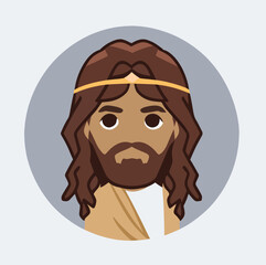 Isolated vector icon of Jesus or another Bible character