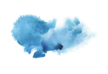 Fototapeten PNG Abstract Smoke blue colors watercolor and ink cloud blot on transparent backgrownd. © Liliia