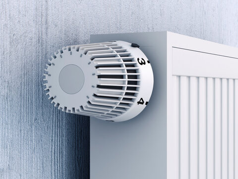 3D Illustration of Close-up of Thermostat