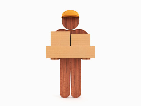 3D-Illustration of Parcel Delivery Service
