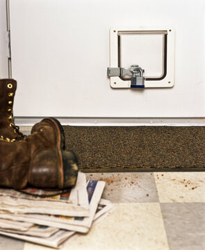 Padlock on a Pet Door