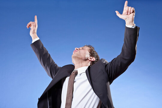 Businessman Cheering