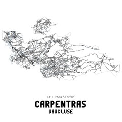 Black and white map of Carpentras, Vaucluse, France. - obrazy, fototapety, plakaty