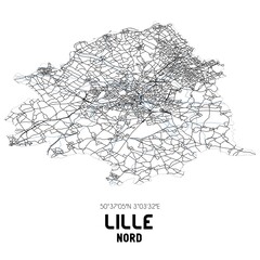 Black And White Map Lille