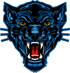 angry panther mascot face for school, college or league sports