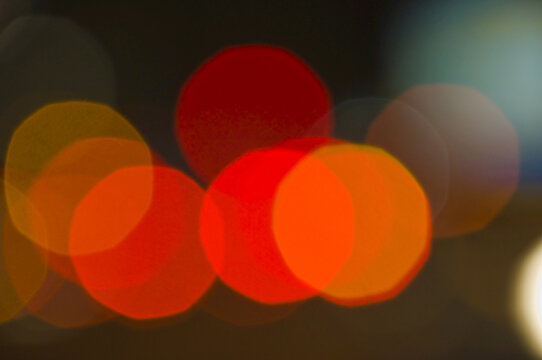 Blurred City Lights at Night